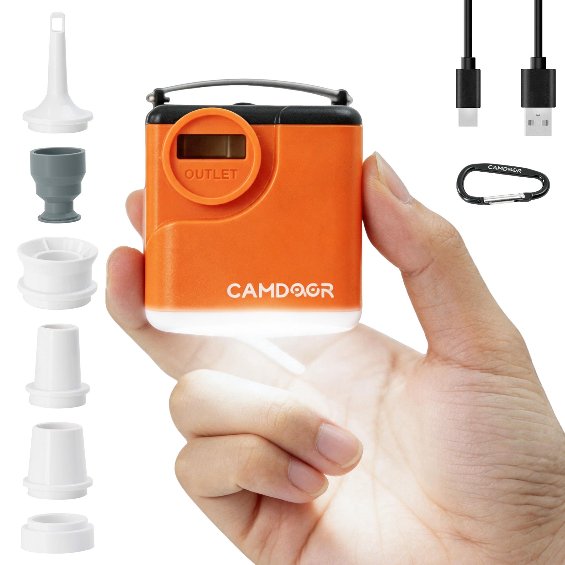 Portable Electric Air Pump with Camping Light